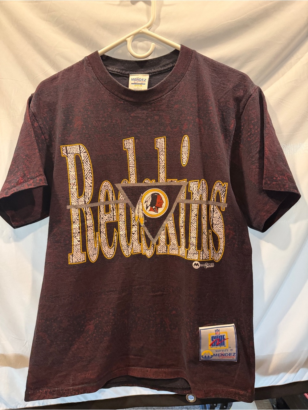 Vintage 90s Washington Redskins NFL Mendez Super Club USA Graphic Tee L
